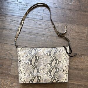 Worth Snake Print Shoulder Bag